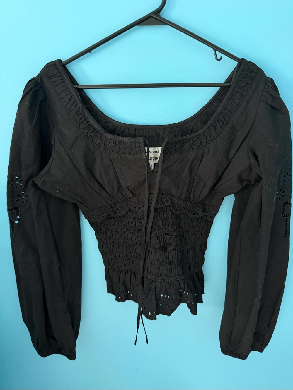 Damson Madder Smocked Peasant Blouse